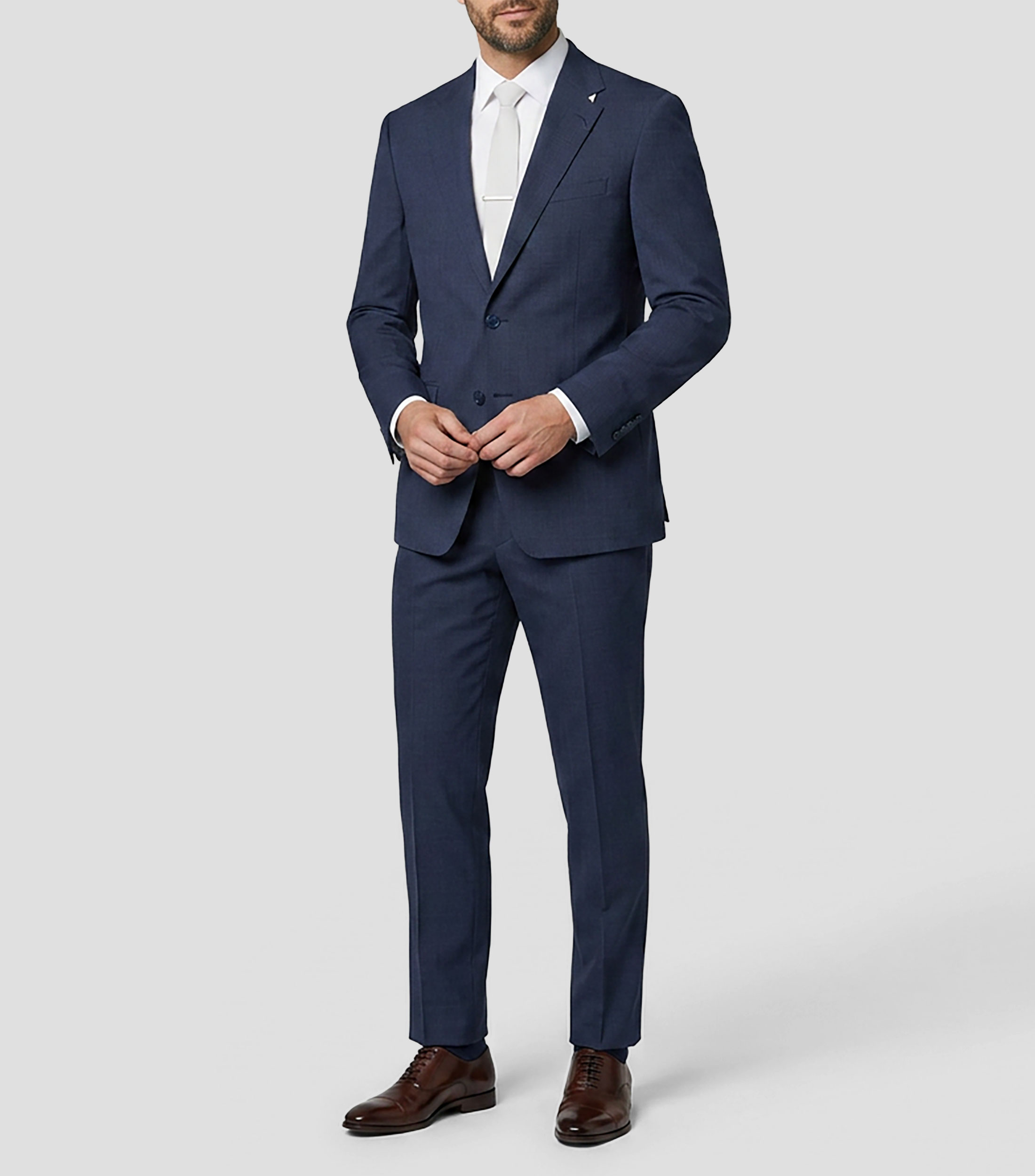 Traje de corte slim con microdiseño Hombre